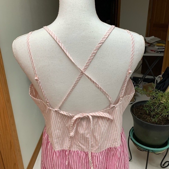 Free Assembly tiered striped maxi sundress adjustable spaghetti straps MED - Picture 6 of 8